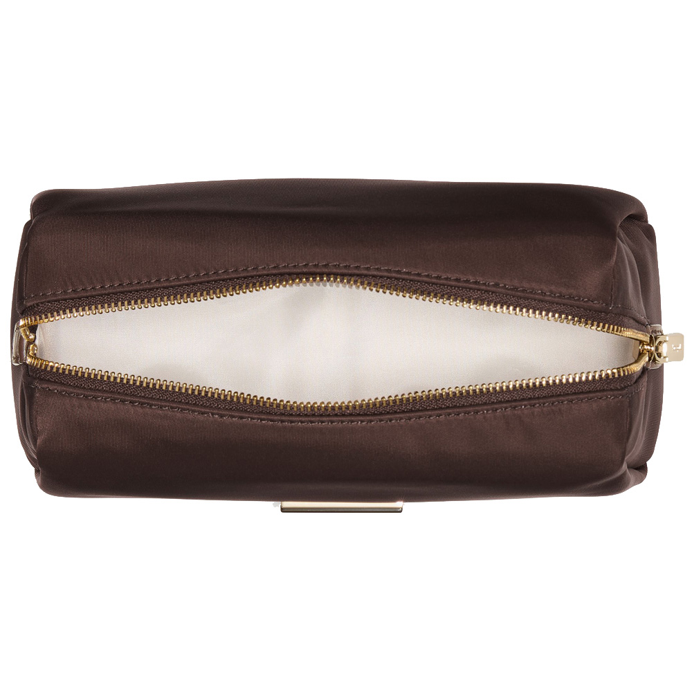 Kate Spade Carter Nylon Cosmetic Pouch Makeup Bag Hot Fudge Chocolate # KL875