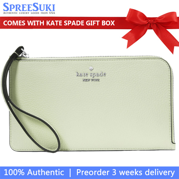 Kate Spade Large Wristlet Lucy Medium L-Zip Wristlet Lime Frosting Light green # KE574