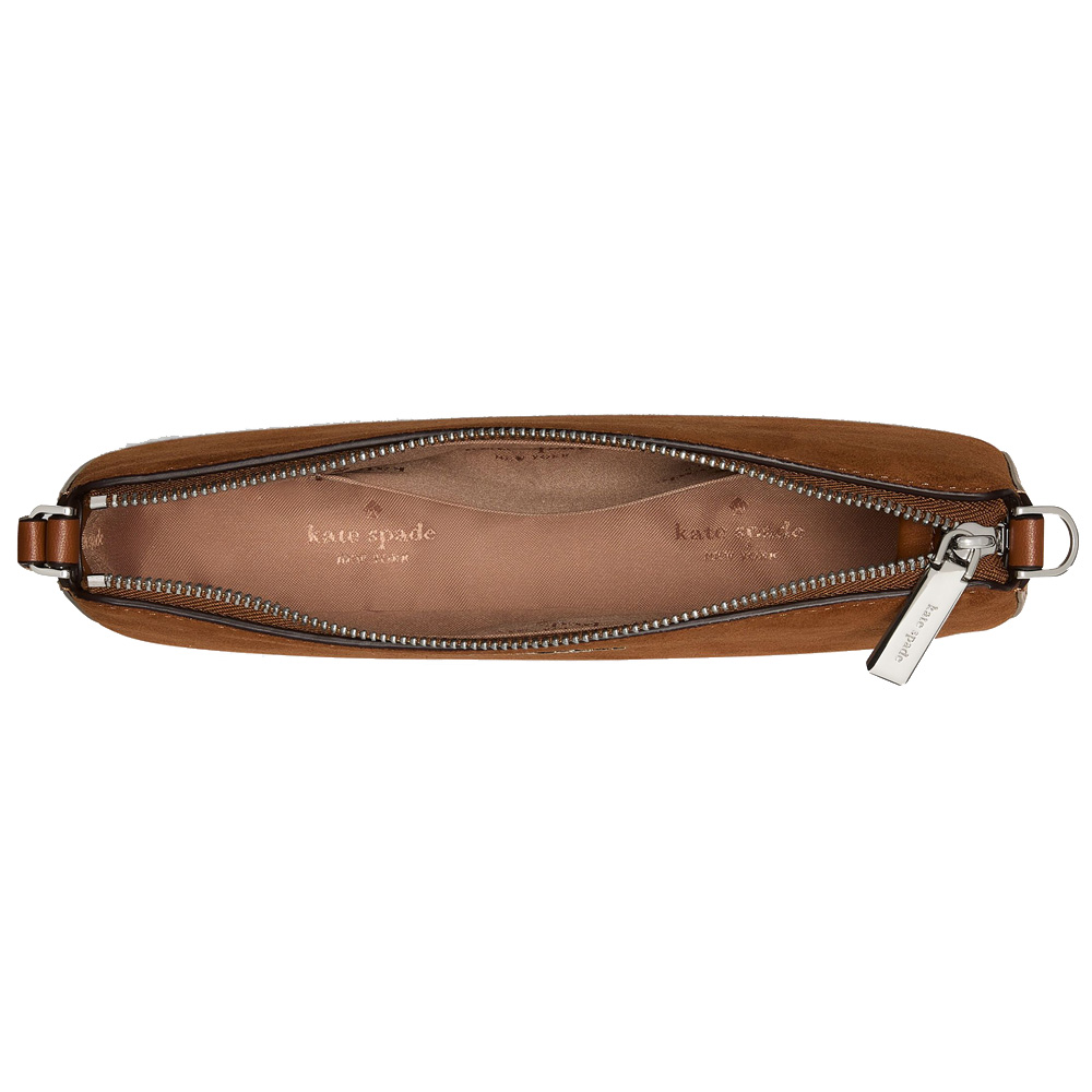 Kate Spade Gemini Suede Pochette Warm Gingerbread Brown # KP533