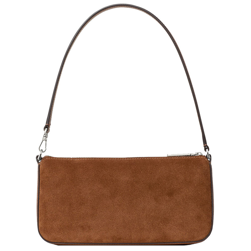 Kate Spade Gemini Suede Pochette Warm Gingerbread Brown # KP533