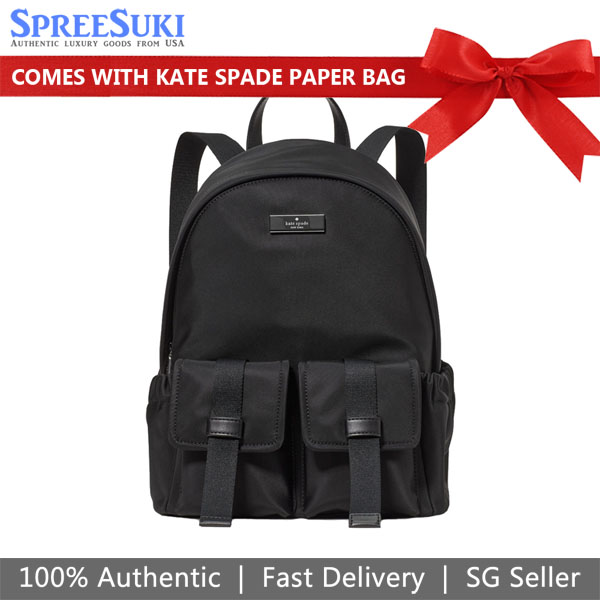 Kate Spade Carter Ksnyl Cargo Backpack Black # KN671