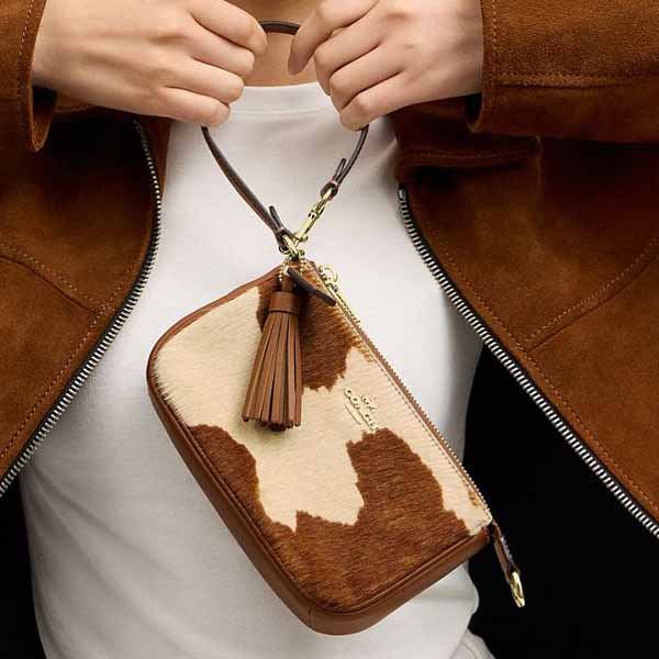 Coach Nolita 19 In Haircalf With Cow Print Cow Multi Brown # CDW34