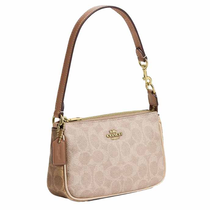 Coach Nolita 19 In Blocked Signature Canvas Sand Tan # CY236