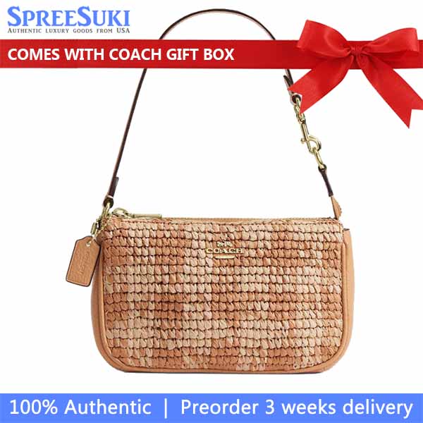 Coach Nolita 19 With Gingham Print Tan Light Brown # CEN00