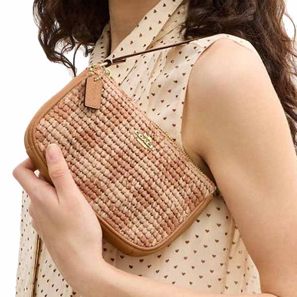 Coach Nolita 19 With Gingham Print Tan Light Brown # CEN00
