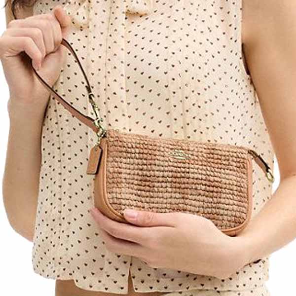 Coach Nolita 19 With Gingham Print Tan Light Brown # CEN00