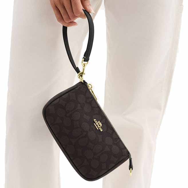Coach Nolita 19 In Signature Canvas Walnut Black Dark Brown # CW426