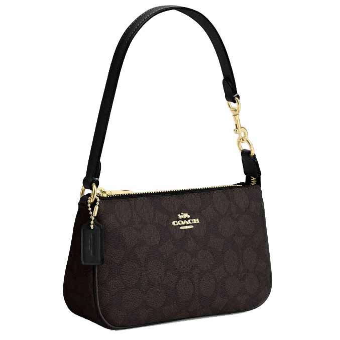 Coach Nolita 19 In Signature Canvas Walnut Black Dark Brown # CW426