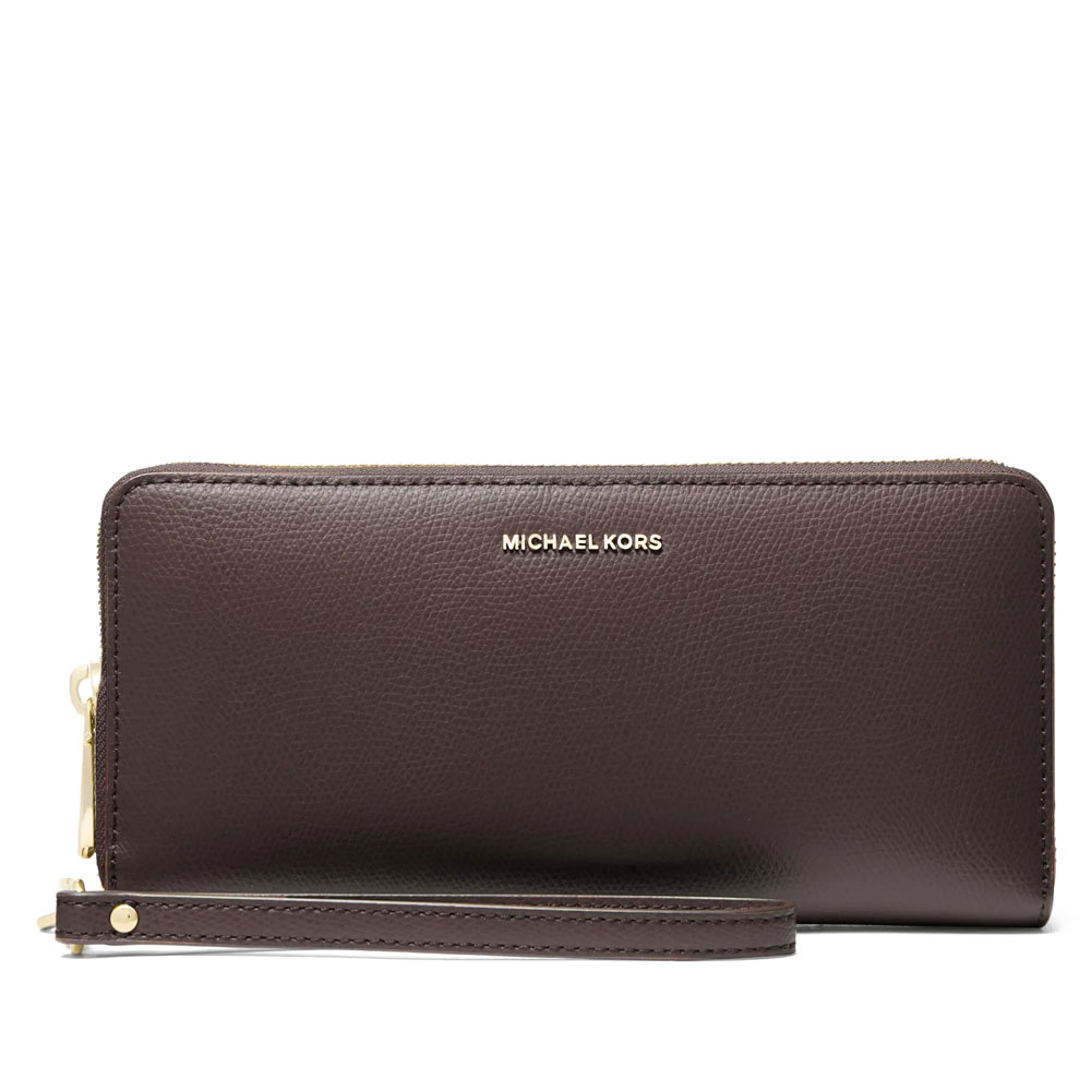 Michael Kors Jet Set Travel Large Leather Continental Wallet Chocolate Brown # 32F4GJ6T3L