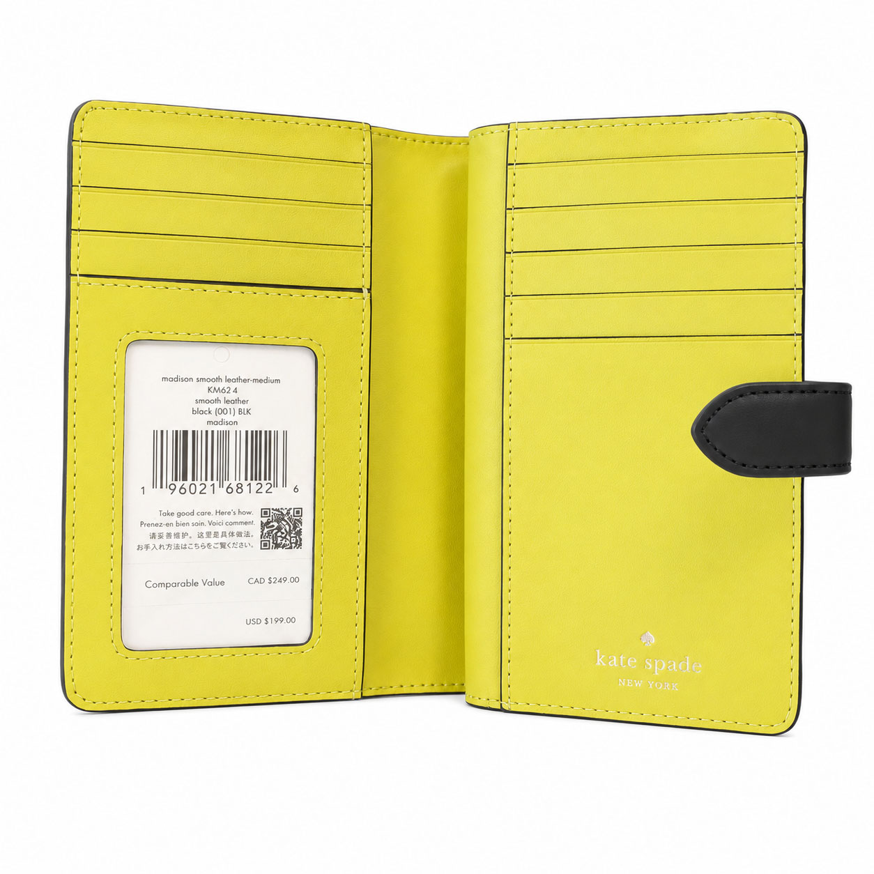 Kate Spade Madison Medium Bifold Wallet Black # KM624