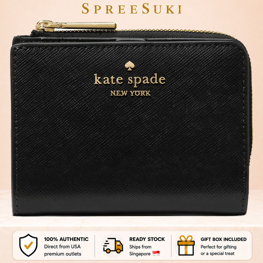 Kate Spade Small L-Zip Wallet Black # KN767