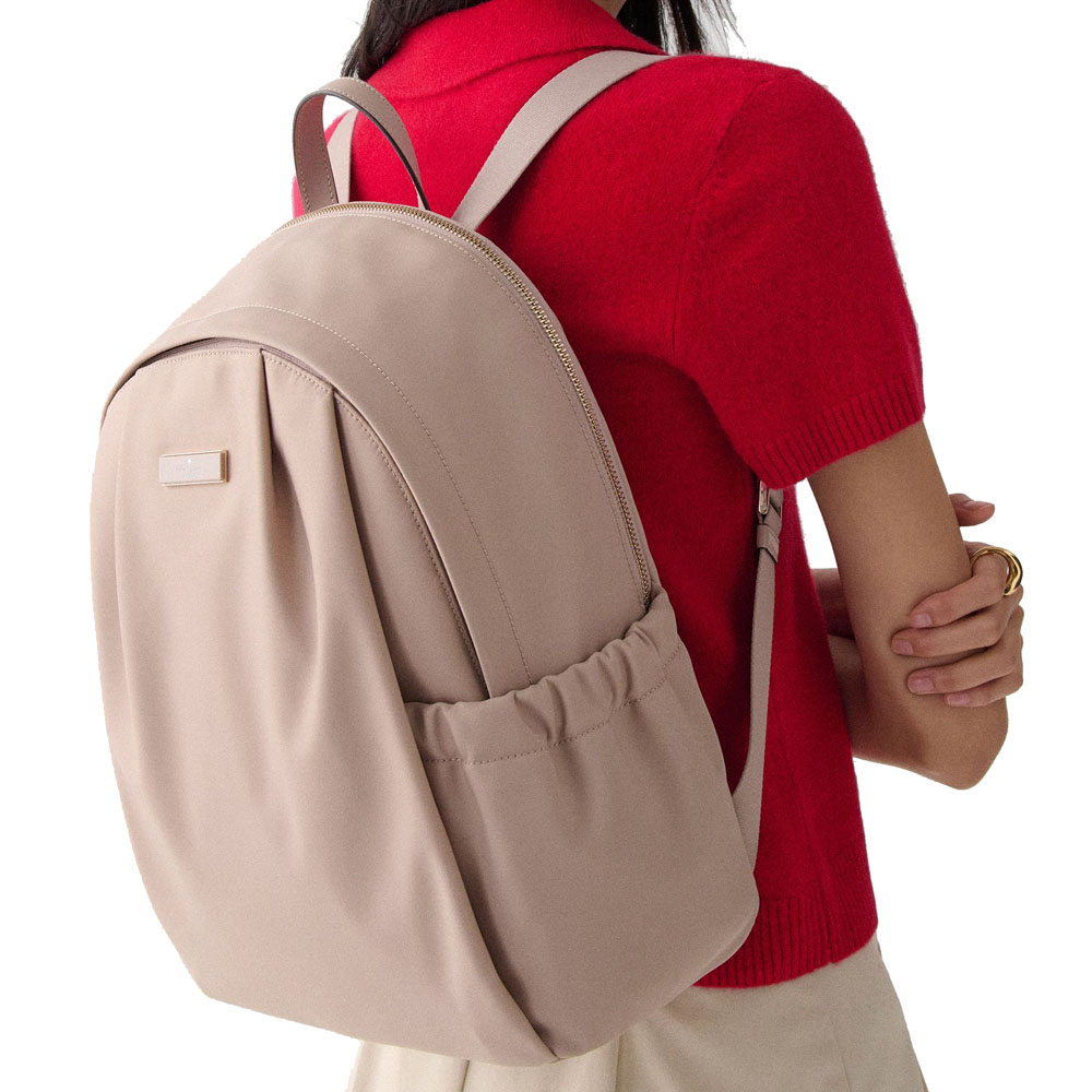 Kate Spade Carter Nylon Large Backpack Warm Beige # KL962