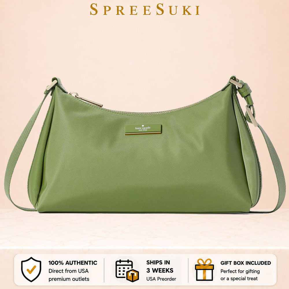 Kate Spade Carter Nylon Small Shoulder Bag Cedar Stand Green # KL967