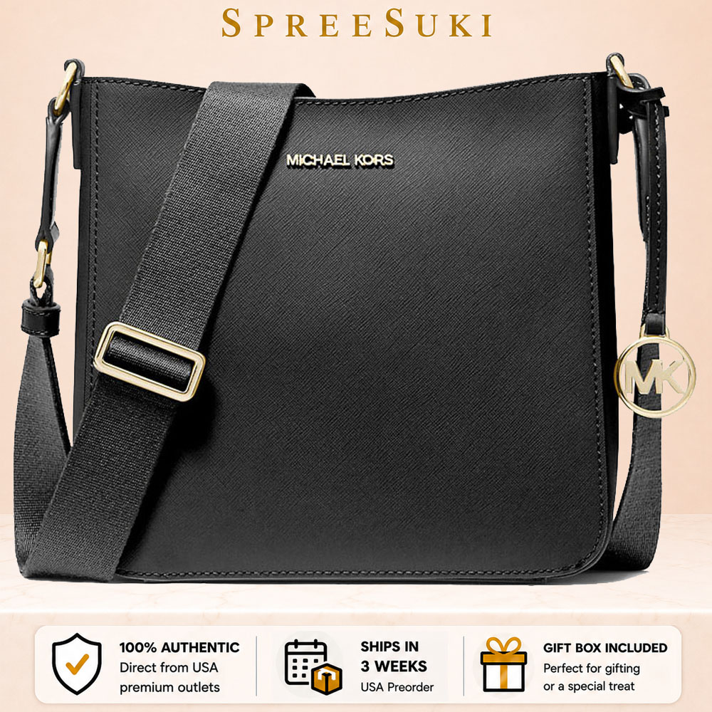 Michael Kors Sling Bag Crossbody Jet Set Travel Small Messenger Bag Black # 35S4GTVC5L