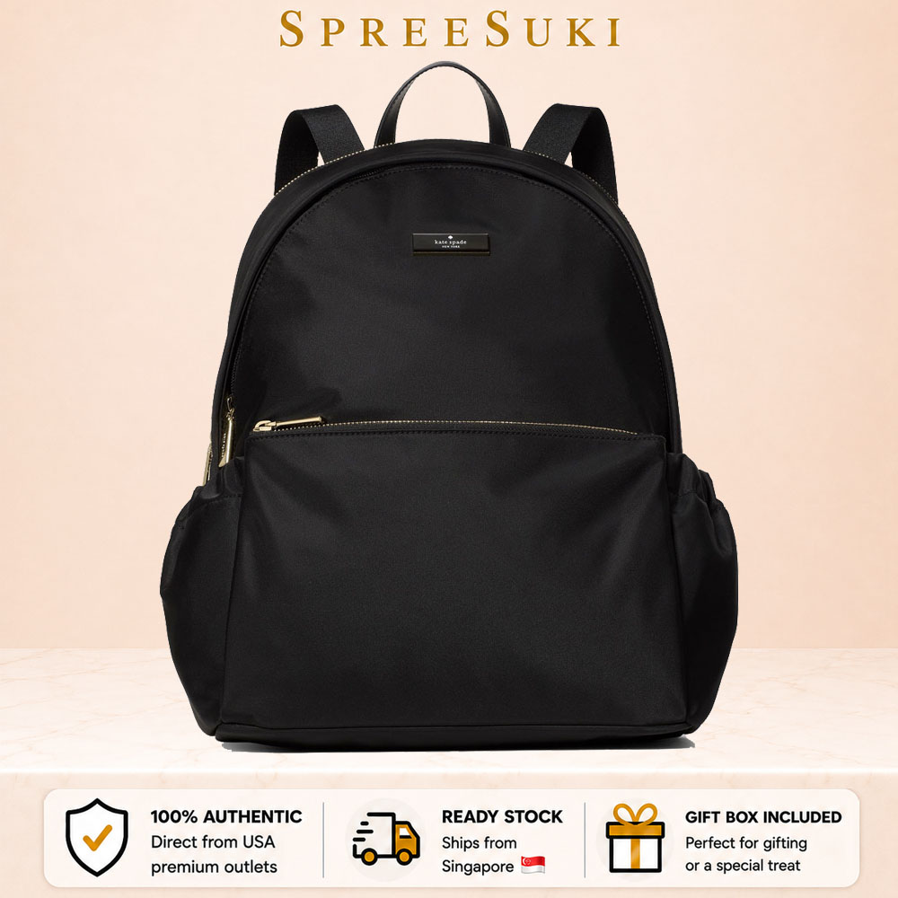 Kate Spade Carter Nylon Large Dome Backpack Black # KP111