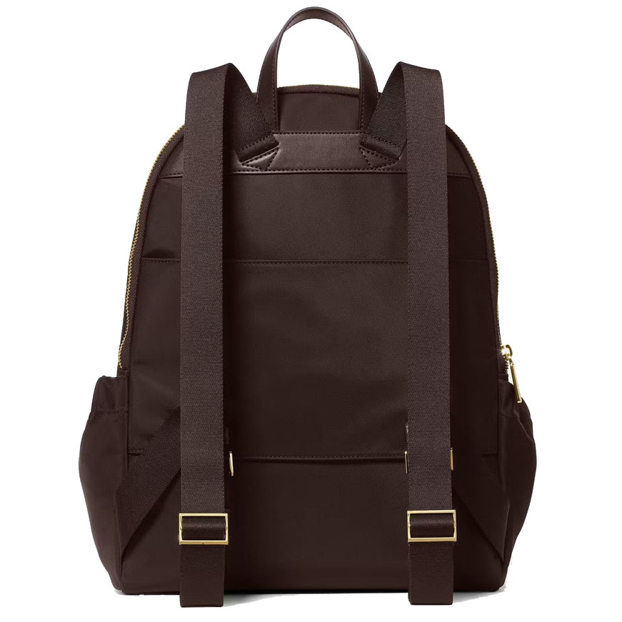 Kate Spade Carter Nylon Large Dome Backpack Hot Fudge Brown # KP111