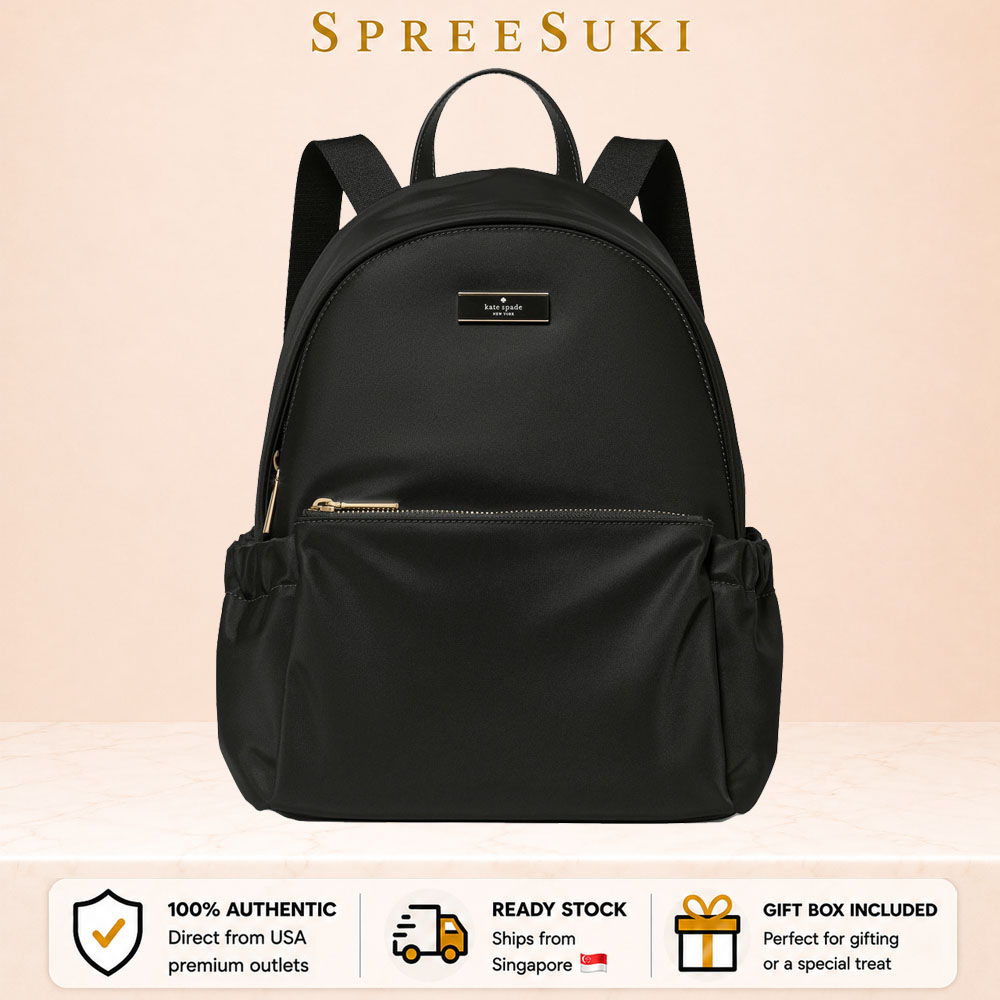 Kate Spade Carter Nylon Dome Medium Backpack Black # KP110