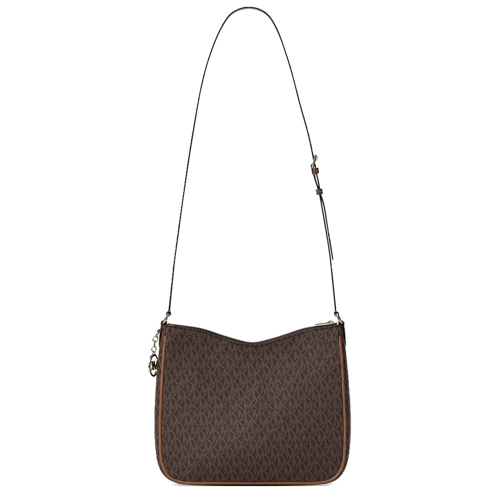 Michael Kors Sling Bag Crossbody Nayla Medium Signature Brown Dark Brown # 35S6G5ZM2B