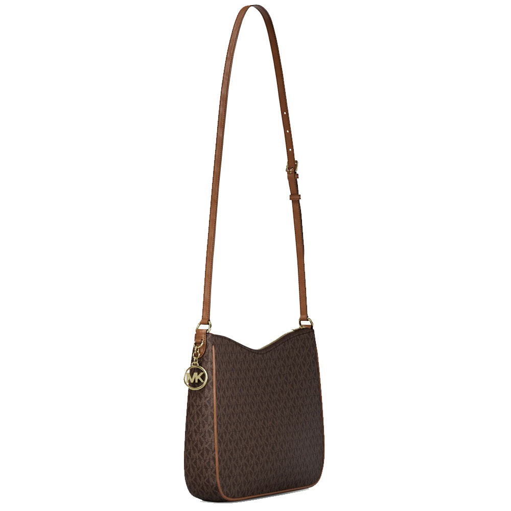 Michael Kors Sling Bag Crossbody Nayla Medium Signature Brown Dark Brown # 35S6G5ZM2B