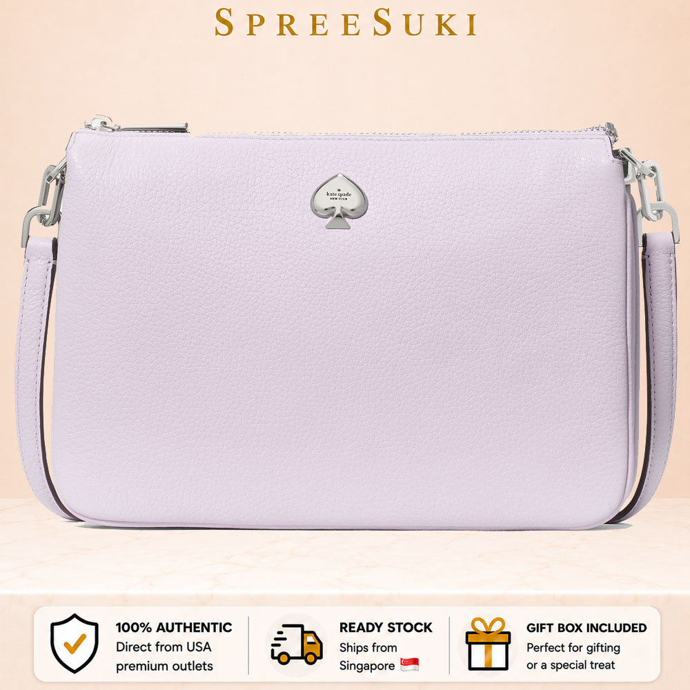 Kate Spade Kayla Small Triple Compartment Crossbody Light Frozen Lilac Light Purple # KL806