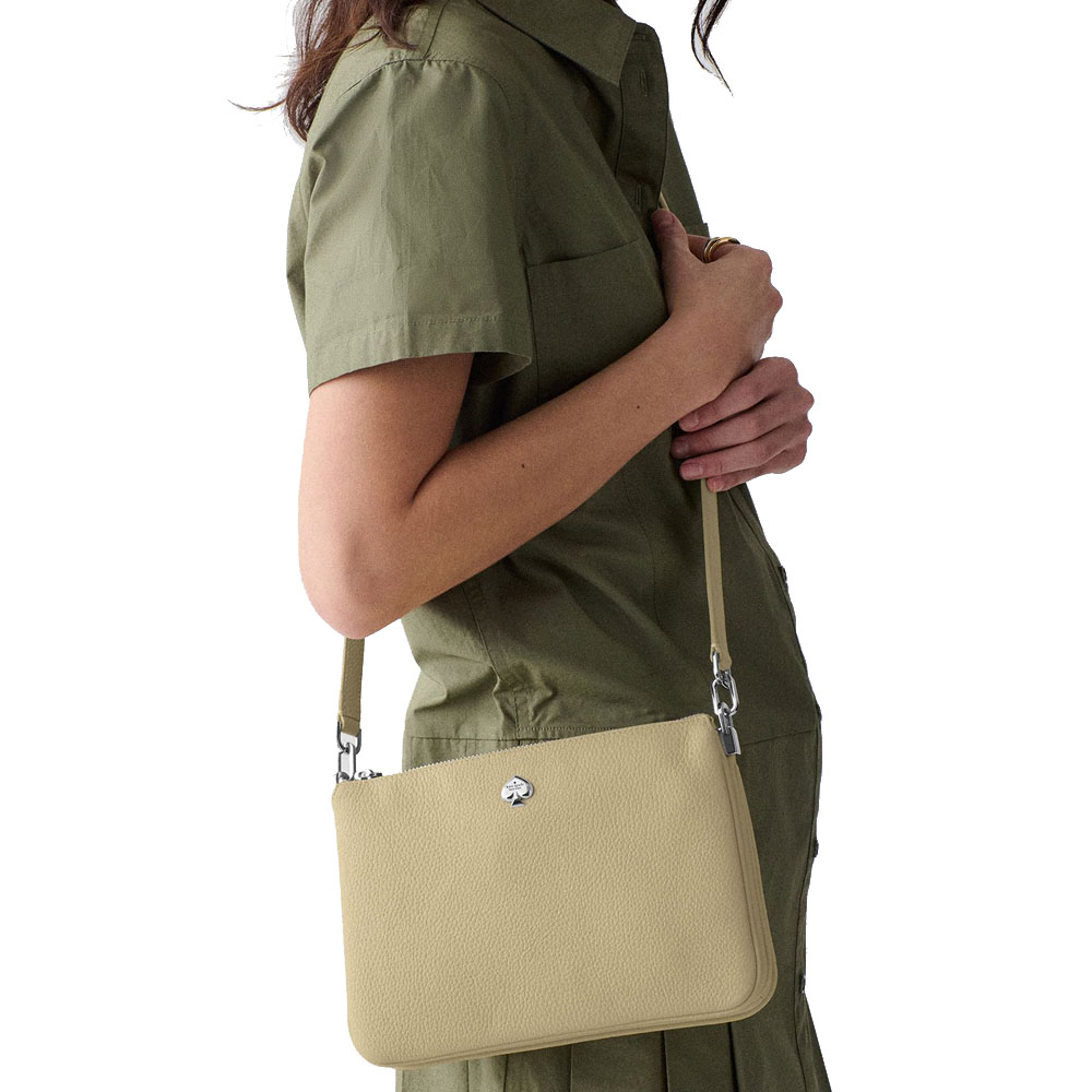 Kate Spade Kayla Small Triple Compartment Crossbody Elm Khaki # KL806