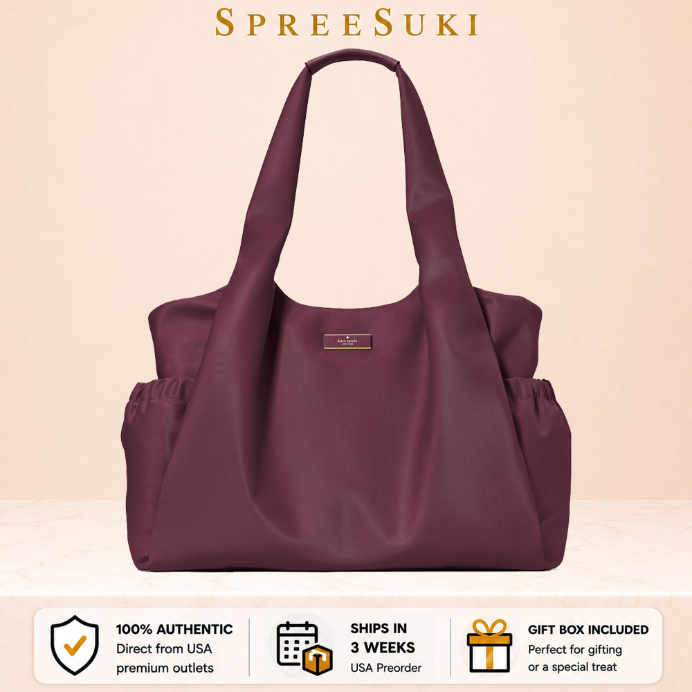 Kate Spade Carter Nylon Large Baby Bag Deep Cherry Dark purple # KL960