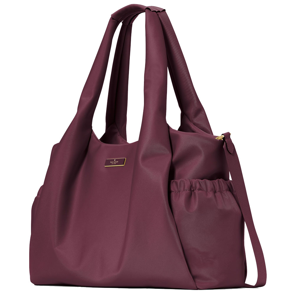 Kate Spade Carter Nylon Large Baby Bag Deep Cherry Dark purple # KL960