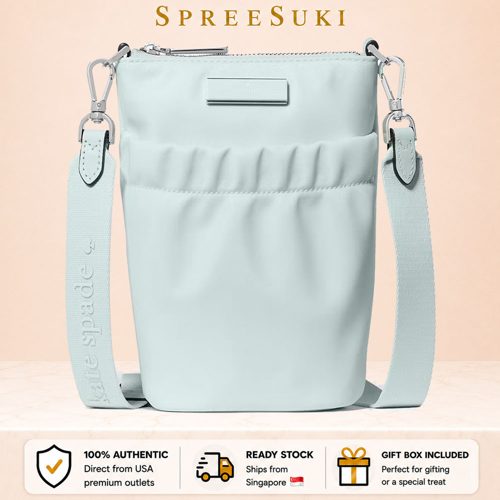 Kate Spade Carter Nylon Phone Crossbody Crisp Sky Light blue # KL876