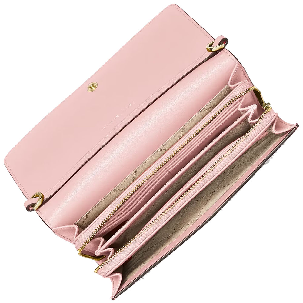 Michael Kors Jet Set Large Leather Crossbody Bag Powder Blush Blush Pink # 35F2GTTC8L