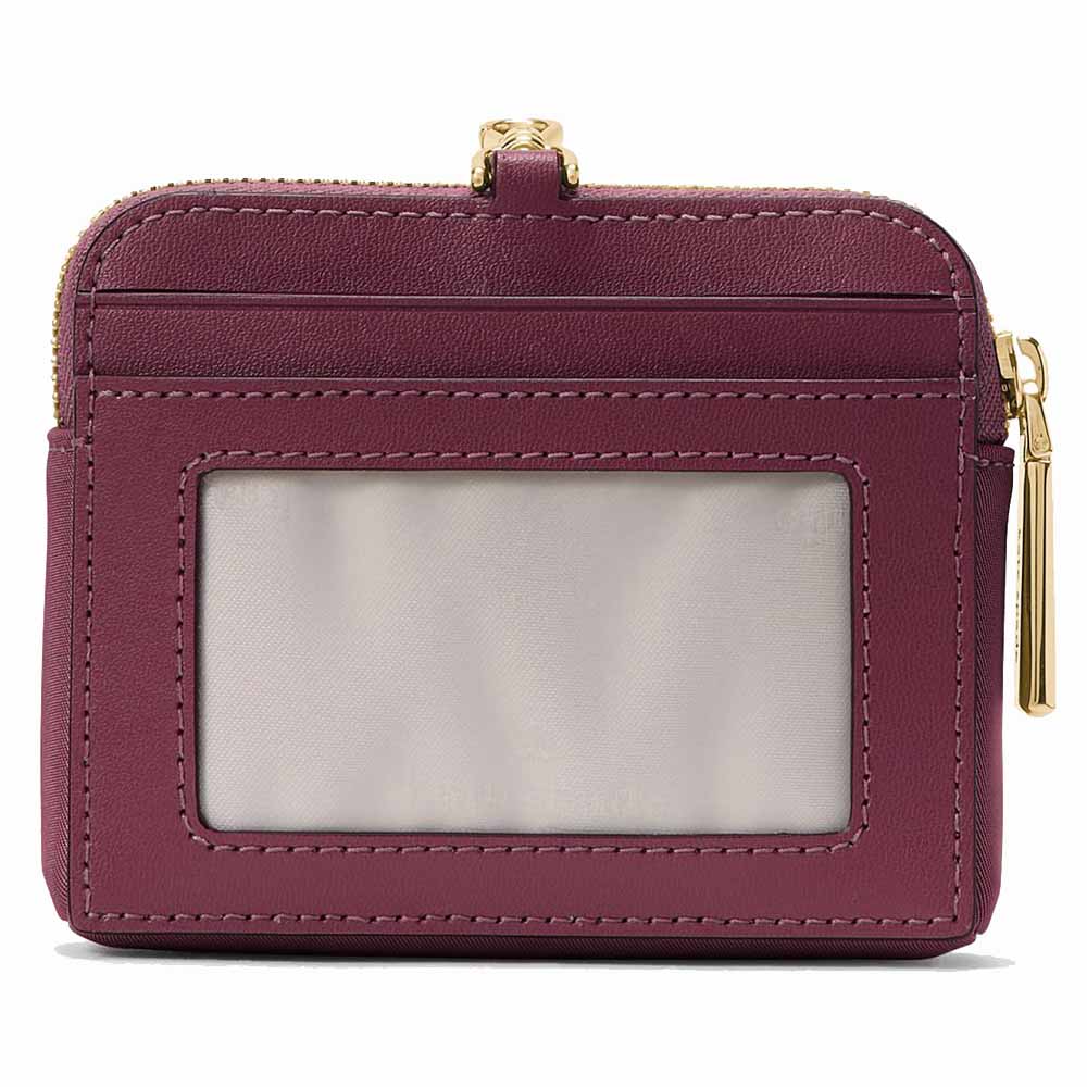 Kate Spade Carter Nylon Card Case Lanyard Deep Cherry # KL878