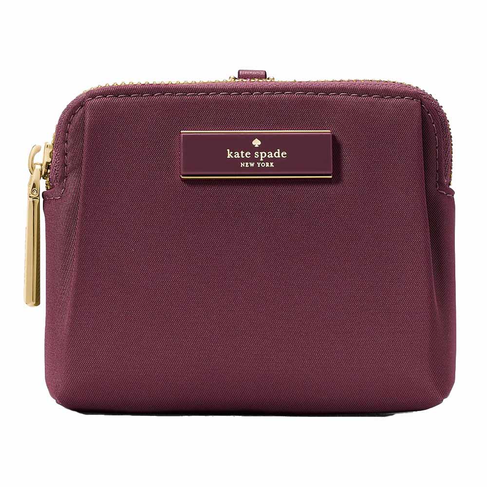 Kate Spade Carter Nylon Card Case Lanyard Deep Cherry # KL878