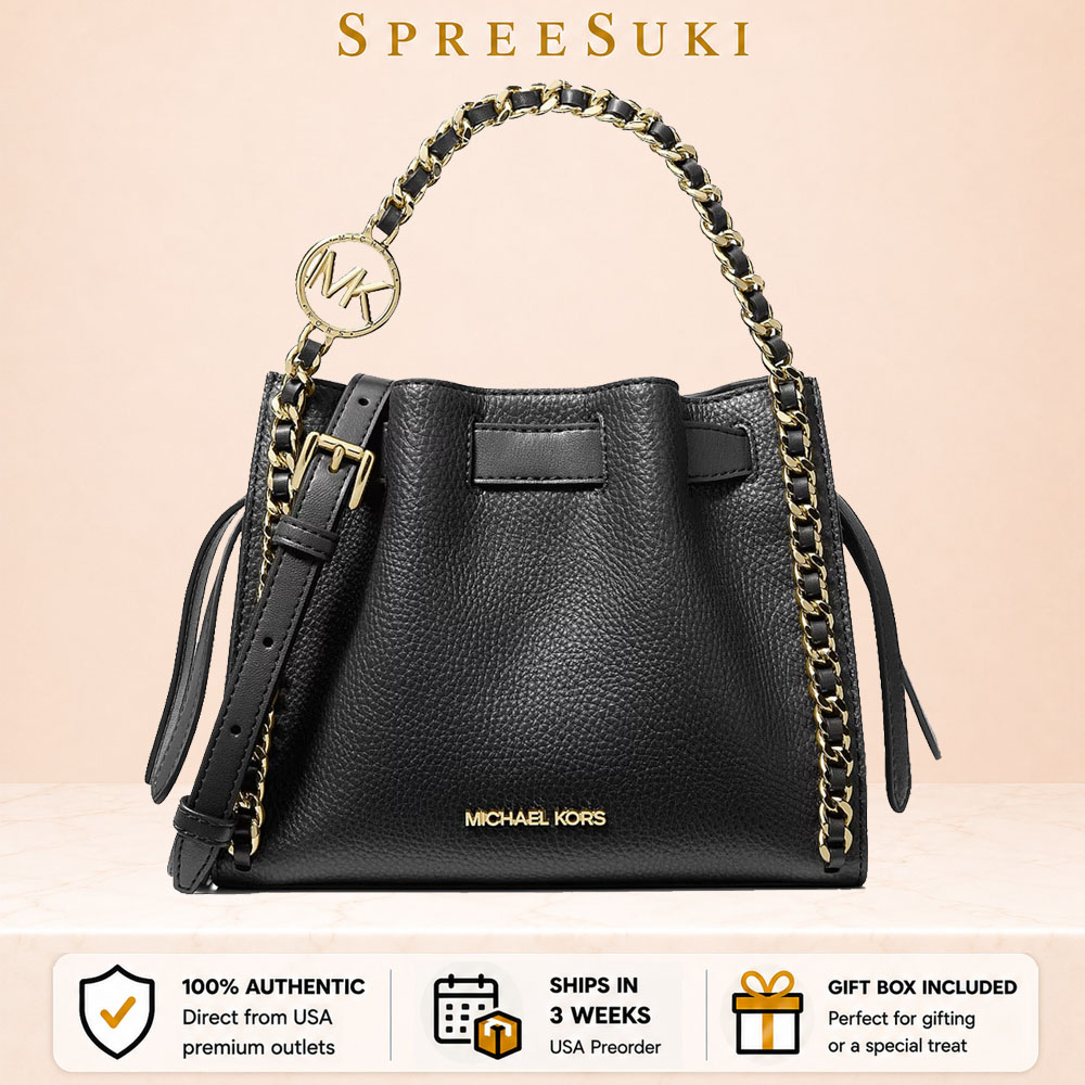 Michael Kors Mina Small Chain Crossbody Bag Black # 35F6G4MC1V
