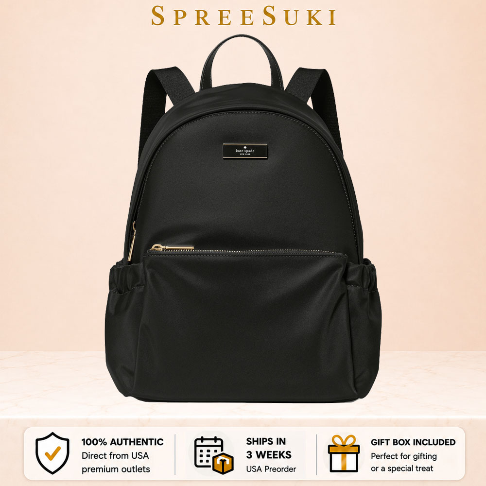 Kate Spade Carter Nylon Dome Medium Backpack Black # KP110