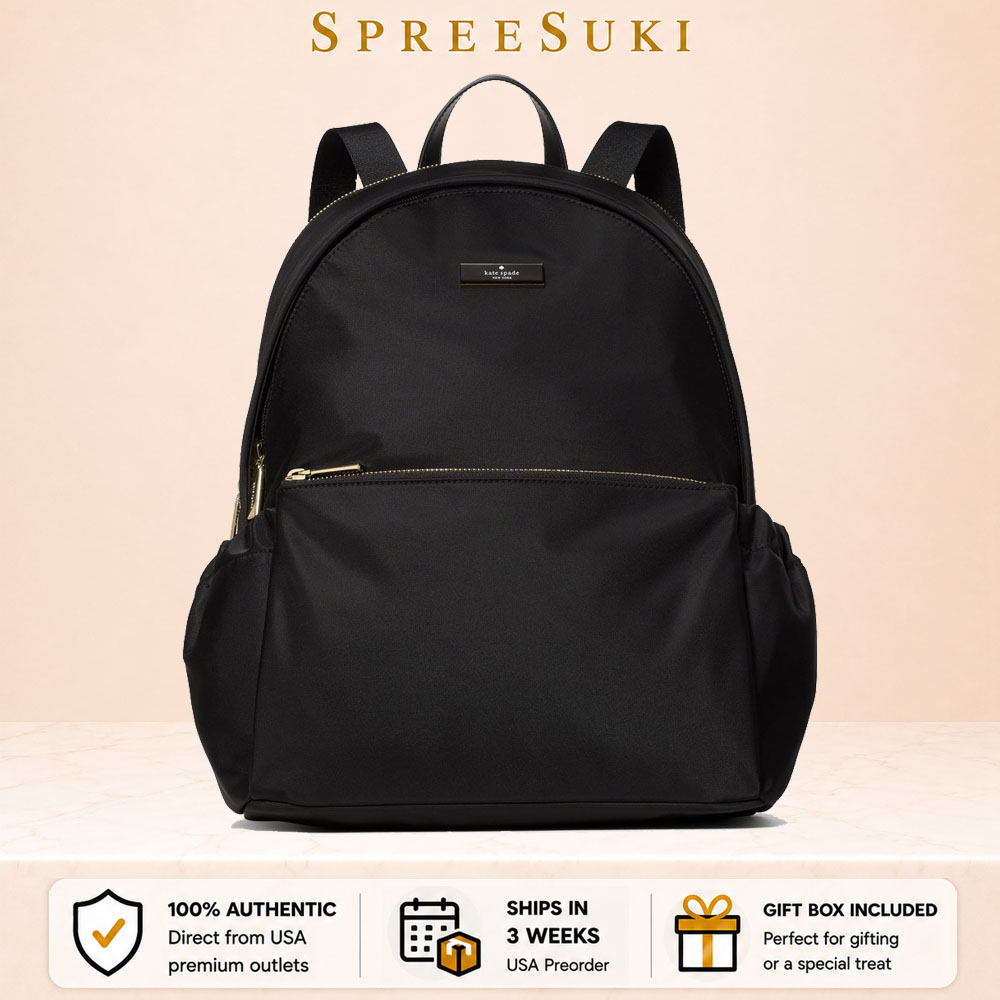 Kate Spade Carter Nylon Large Dome Backpack Black # KP111