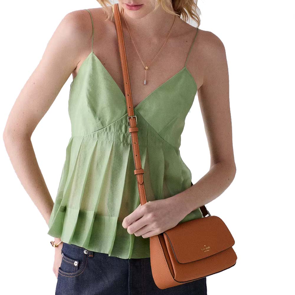 Kate Spade Sutton Mini Flap Crossbody Warm Gingerbread Brown # KO122