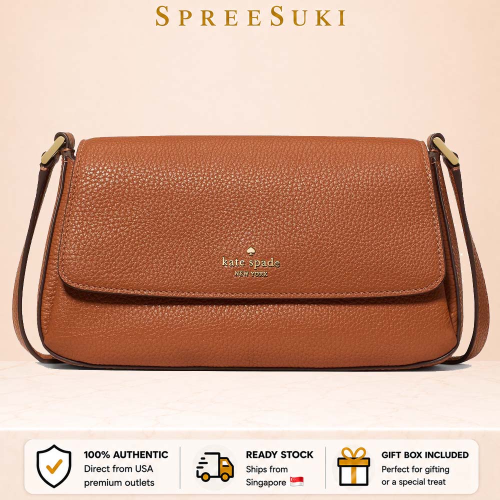 Kate Spade Sutton Mini Flap Crossbody Warm Gingerbread Brown # KO122
