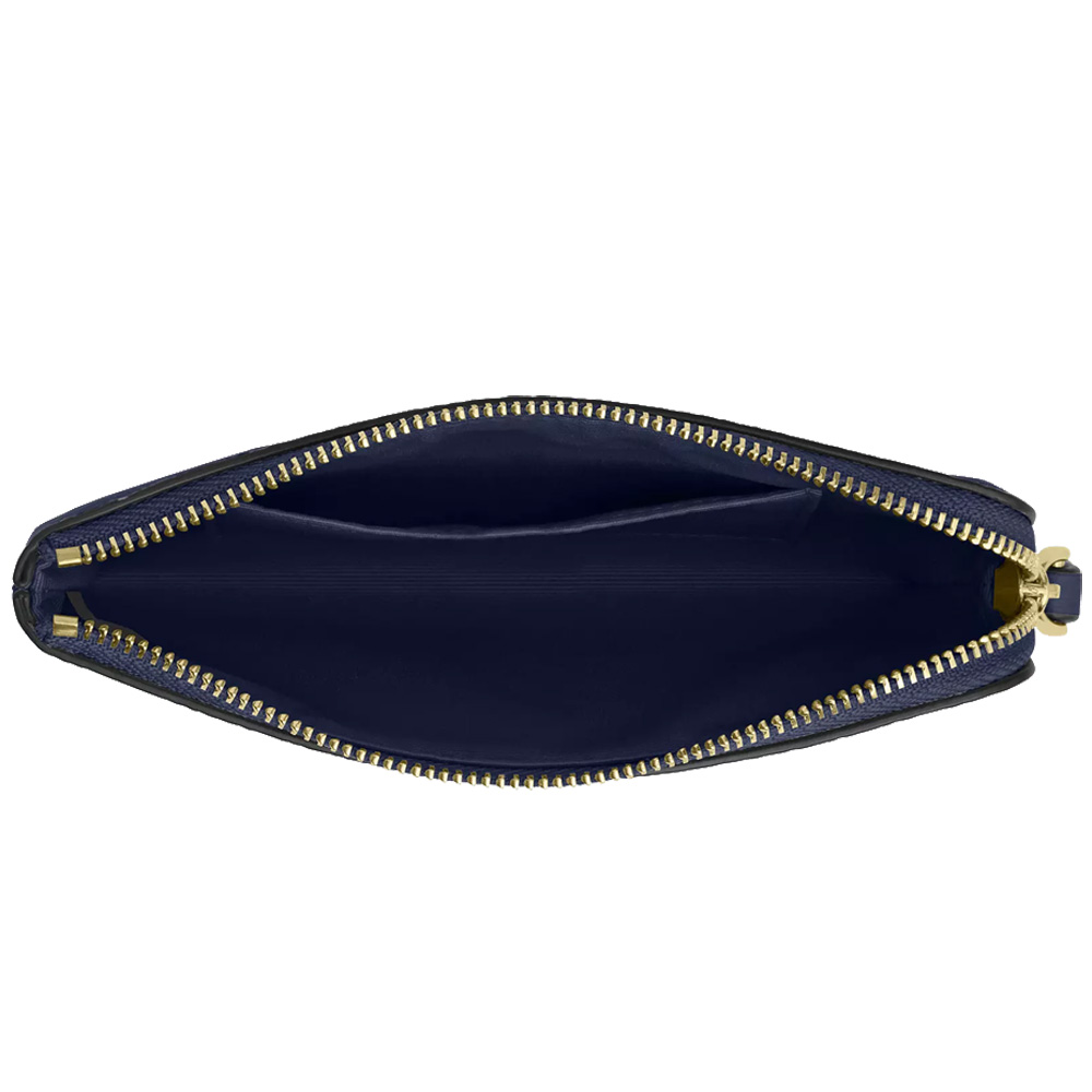 Coach Corner Zip Wristlet In Signature Canvas Navy # CEY93