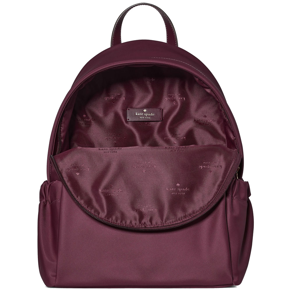 Kate Spade Carter Nylon Dome Backpack Deep Cherry Burgundy # KP110