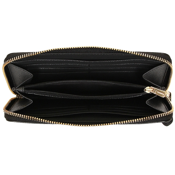 Coach Accordion Zip Wallet In Polished Pebble Leather Black # F16612