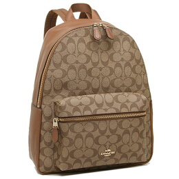 Coach Backpack Large Charlie Backpack In Signature Khaki / Saddle Brown # F58314