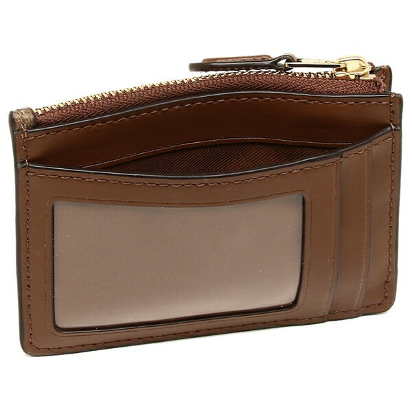 Coach Card Key Case In Gift Box Mini Skinny Id Case In Signature Canvas Khaki / Saddle Brown # F16107