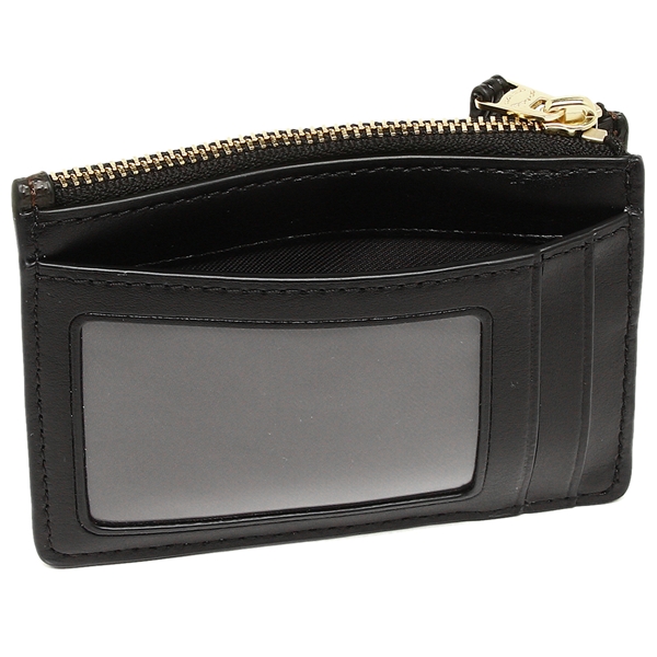 Coach Card Key Case In Gift Box Mini Skinny Id Case In Signature Coated Canvas Black Brown # F16107