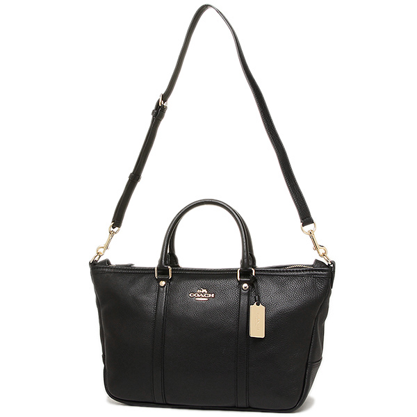 Coach Central Satchel In Pebble Leather Gold / Black # F55662