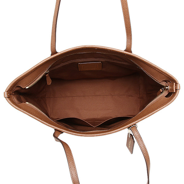 Coach City Zip Tote In Crossgrain Leather Gold / Saddle Brown # F58846