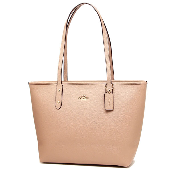 Coach City Zip Tote In Crossgrain Leather Nude Pink / Gold # F58846