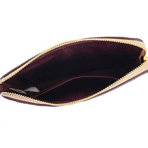 Coach Corner Zip Wristlet In Signature Debossed Patent Leather Gold / Platinum # F58034