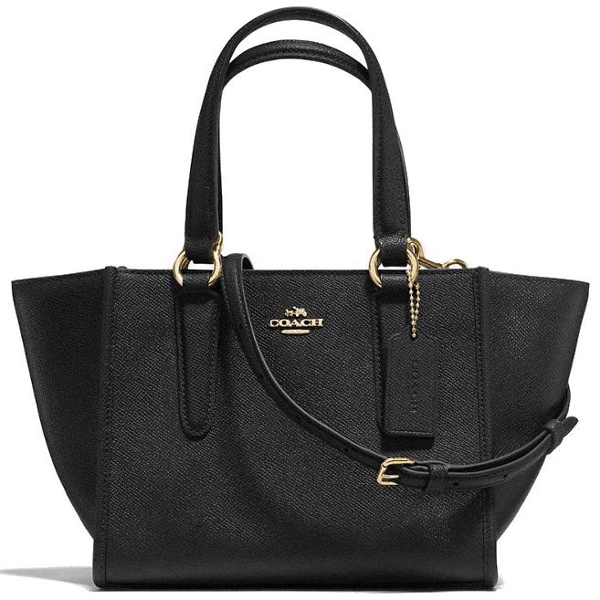 Coach Crosby Carryall 21 In Crossgrain Leather Light Gold / Black # F11925