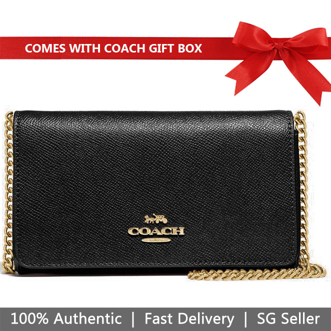 Coach Crossbody Bag In Gift Box Dressy Crossbody Black # F39126