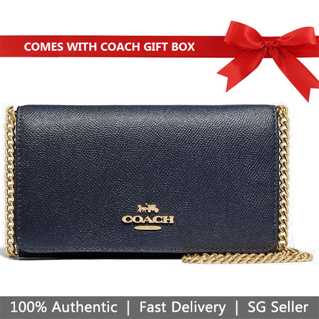Coach Crossbody Bag In Gift Box Dressy Crossbody Midnight Dark Blue # F39126