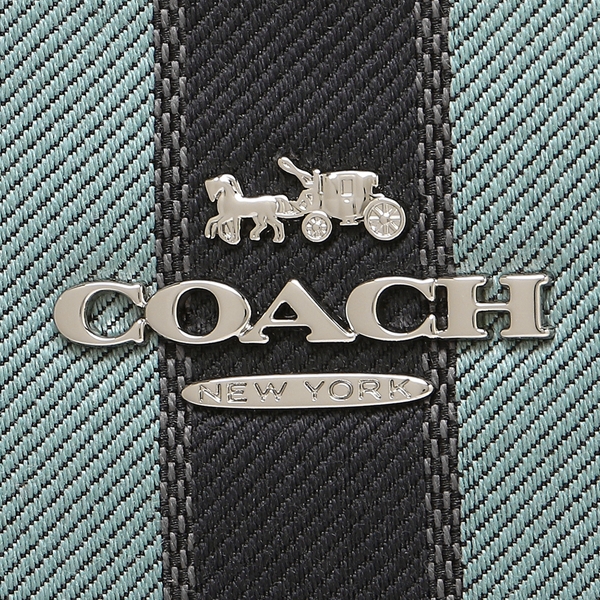 Coach Crossbody Bag In Gift Box File Crossbody In Signature Jacquard With Stripe Black / Blue / Silver # F39041